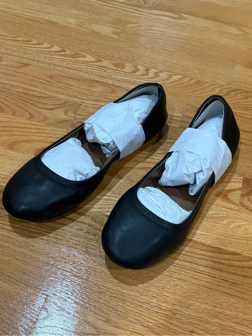 NWT Lucky Brand Black Leather Ballet Flats